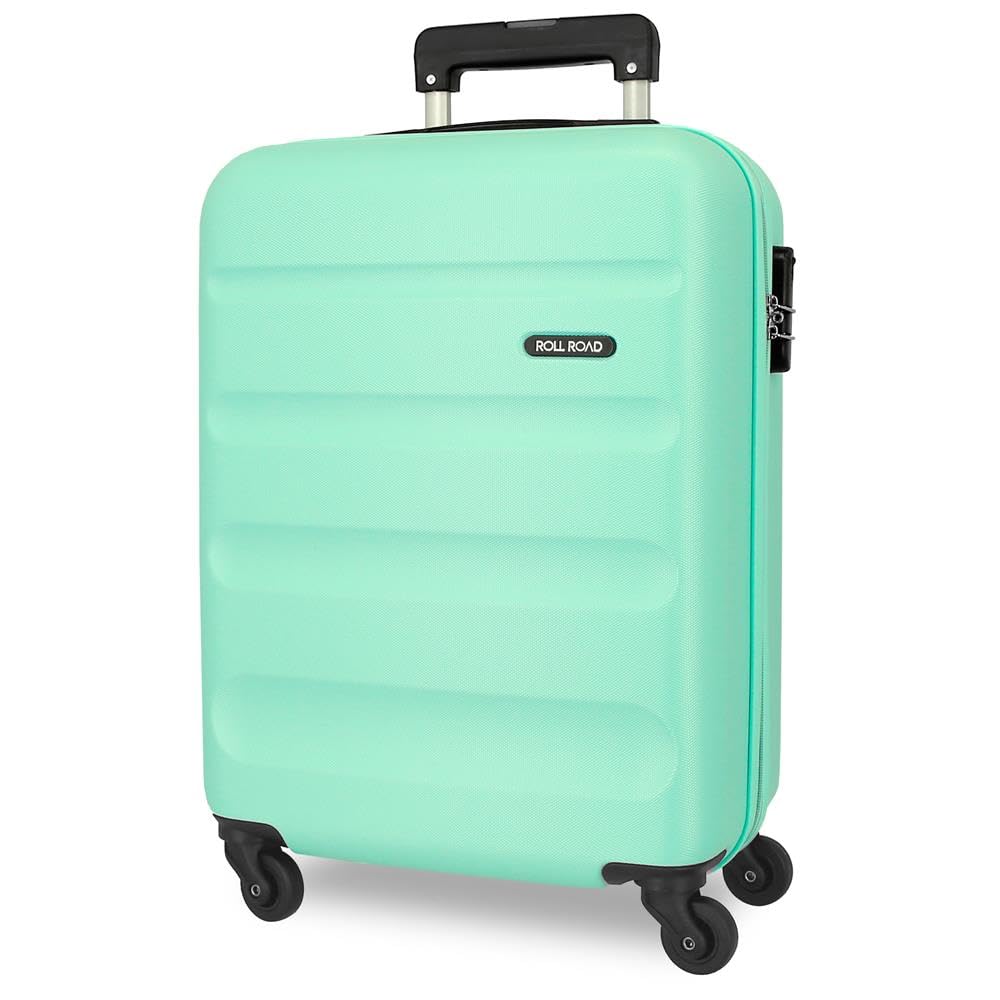 Roll Road Flex Green Cabin Suitcase 38 x 55 x 20 cm Rigid ABS Combination Lock 35 Litre 2.5 kg 4 Wheels Hand Luggage