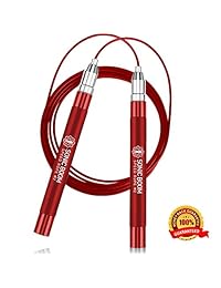 Sonic Boom M2 - Cuerda de saltar de alta velocidad   pendiente de patente con cierre automático, diseño sin tornillos   Pesado, giro de 360 grados, agarre de silicona con 2 cables de cuerda de velocidad para crossfit, entrenamiento en casa, y más