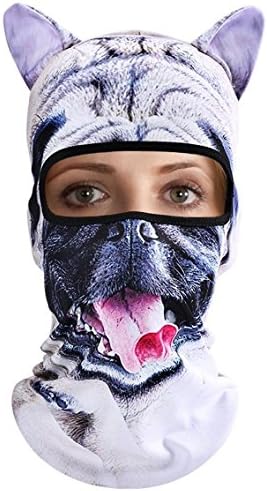 3D Animal Ears Balaclava Hood Breathable Windproof Cover Face Mask Neck Warmer UV Protection Outdoor Sports Motorcycle Cycling Skiing Hunting Tactical CS Game Saber-toothed tiger Halloween Cosplay