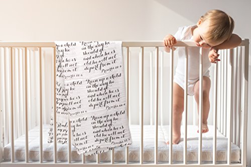 Scripture Strong Proverbs 22:6 | Best Muslin Baby Swaddle Blanket Gift Set | 100% Cotton Receiving Blankets | Extra Large (4’x4’) | Brown, 2 Pack