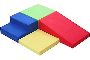 JungleDove 4-Piece Set Baby Foam Climbing Blocks for Toddlers - Baby Climbing Toys for Toddlers Indoor - Kids Soft Play Climbing for Toddlers - Foam Play Gym Playtime Corner Climber