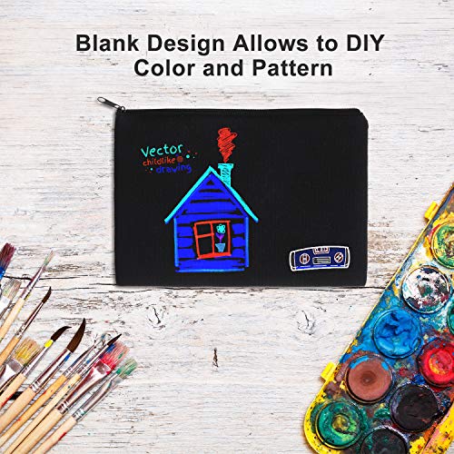 10 Pieces Cosmetic Bag Multipurpose Makeup Bag with Zipper Cotton Canvas Bag Travel Toiletry Pouch DIY Craft Bag Pencil Bag (L, Black) 7 10 Pieces Cosmetic Bag Multipurpose Makeup Bag with Zipper Cotton Canvas Bag Travel Toiletry Pouch DIY Craft Bag Pencil Bag (L, Black)