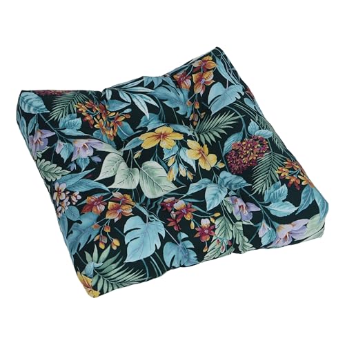 Blazing Needles Outdoor Square Chair Cushion, 19" x 19", Carena Teal