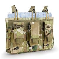 Aoutacc Double/Triple Tactical Mag Pouch, Double Stack Pouch Can Hold Kangaroo Rifle Magazines and Pistol Mag (Triple-Cp)