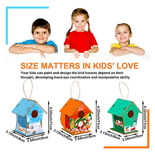 3 Pieces Easter Build Bird House Kit DIY Nude Crafts Wood Arts Craft