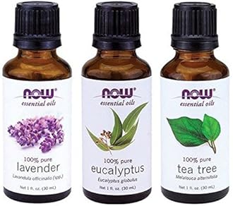 3-Pack Variety of NOW Essential Oils: Tea Tree, Eucalyptus, Lavender by Now Foods