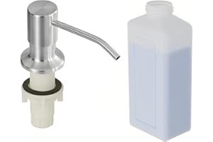 YOFOCOO Soap Dispenser for Kitchen Sink, Brushed Nickel Built in Sink Soap Dispenser, Stainless Steel Kitchen Soap Pump Head with 17oz Bottle