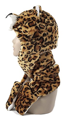 Honeystore Unisex Plush Cosplay Animal Furry Beanie Hat Gloves Scarf 3 In 1 Set - Image 4