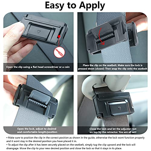 Car Seat Belt Adjuster Clips 2 Easy to use Adjustable Seat Belt