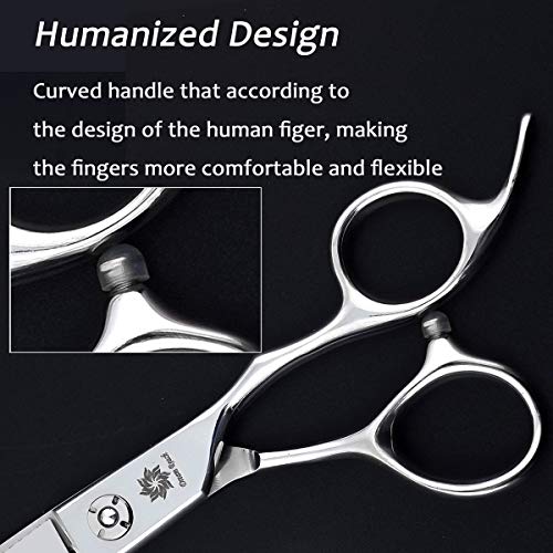 6" Professional Hair Cutting Scissors Japan 440C Steel Thinning Scissor for Men/Women Cutting for Salon/Barber/Home (Straight Scissors) - Thumbnail 3