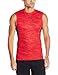 Under Armour Men's HeatGear Armour Printed Sleeveless Compression Shirt, Rocket Red (984)/Black, Large