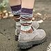 Santwo Colorful Stripe Warm Wool Blend Knited Hold-up Boot Crew Socks Leg Warmer 1-5 Pairs Size - US 6.5-10.5 (model 2-5 Pack)