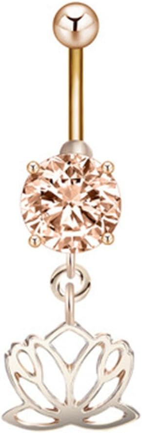 Meteor Shower Lotus pendant diamond belly button ring