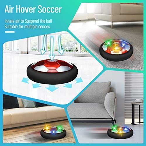 Pickwoo Hover Soccer Ball Toys, Large Soccer Goals Rechargeable Soccer with Colorful LED Light
