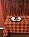 DII Halloween Party Tabletop Decor, Reusable & Machine Washable Cotton Fabric, Tablecloth, 60x84, Orange & Black Buffalo Check