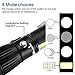 Domini LED Tactical Flashlight - USB Rechargeable Zoomable Flashlight XM-L T6 + COB Torch for Camp Emergency Reading Car Checking and Work with USB charging (18650 battery including)