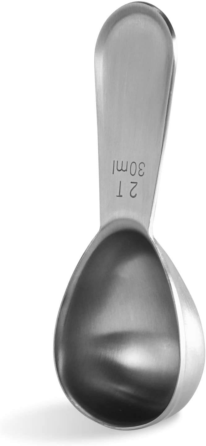 U-Taste 18/8 Stainless Steel Coffee Scoop: 30ml Metal Measuring Spoon with Short Handle for Ground Coffee, Beans, Powder, Espresso (30ml)