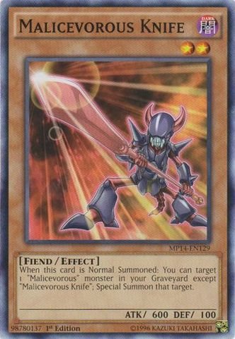 Yu-Gi-Oh! - Malicevorous Knife (MP14-EN129) - Mega Pack 2014 - 1st Edition - Common