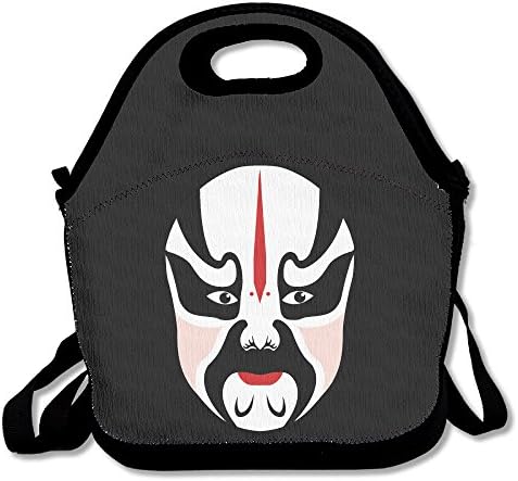 White Black Chinese Opera Facial IconLunch Box For Girls Lunch Bag Lunch Box Food Bag Pouple Lunch Box For Women With Strap