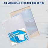 1ABOVE 6-Pack A4 Clear Exercise Book Covers Durable 150µm Thick 60mm Flap view 5