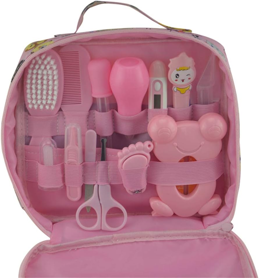 Salud Estuche de cuidados y salud para bebe 13 pcs Neceser de Aseo de Bebé  Higiénico Personal para el Hogar y de Viaje para Recién Nacido Pelo Niños  Pincel Uñas Azul Termómetro