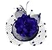 Coolwife Womens Fascinator Veil Flower Cocktail Tea Party Headwear (Dark Navy Blue)