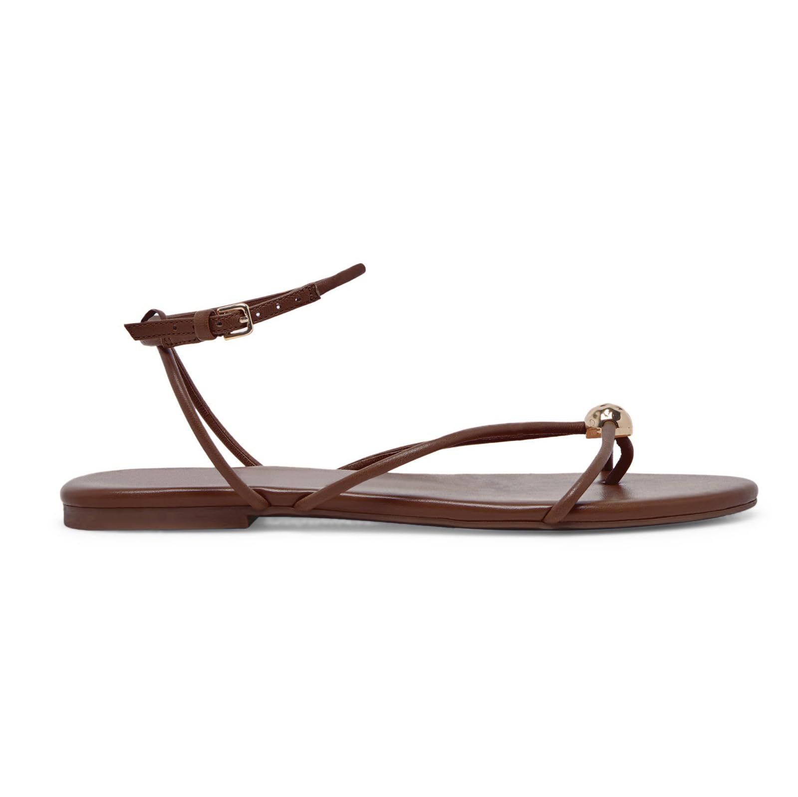 Photo 1 of XBKXMK Chocolate Strappy Flat Sandals for Women Comfortable Open Round Toe Slingback Sandals Dressy Beach Thong Flip Flop Slides