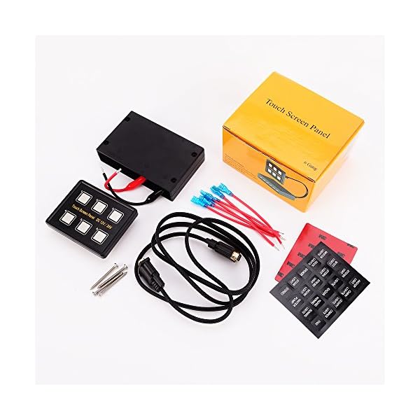 IZTOSS-6-Way-Capacitive-Touch-Sensitive-Screen-LED-Switch-Panel-w-Circuit-Control-Box-15-Pin-VGA-Cable-for-Car-Truck-Caravan-Boat-Yacht-Marine
