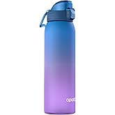 Opard 32oz Plastic Water Bottle Dishwasher Safe, Leakproof Flip-Top Lid, BPA Free Tritan, Wide Mouth Reusable Sports Water Bottle for Gym Hiking Commuting Outdoor Travel and School