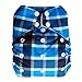 Reusable All-in-one AIO Baby Cloth Diaper One Size Fit 10-33 Lbs (Plaid)