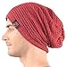 Z&s Mens Slouchy Beanie Long Cap Winter Knit Skullcap Red B0724