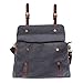 S-ZONE Canvas Messenger Bag 14 Inch Shoulder Bag Students Satchel School Briefcase