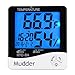 Mudder Digital Indoor Thermometer Hygrometer with Alarm Clock & Date, White/Black