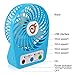 D-FantiX 3-inch Small Portable Fan 4 Speeds Rechargeable USB Desk Fan Personal Fan Mini Handheld Fan Battery Operated / USB Powered for Travel, Home and Office (Blue)