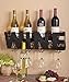 Besti Premium Black Wall Mount Metal Wine Rack with “Wine” Word Hanging Horizontal Bottle Holder Storage Decorative Display - Sturdy Construction -Home Décor for Living Room Or Kitchen (Wine)