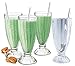 Chefcaptain Fountain Shoppe Classic, Milk Shake, Ice Cream Soda Glass, 12 Ounce, Clear With Long Stainless Steel Spoons 4 PACK