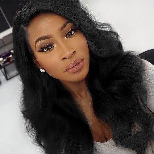 COLODO Synthetic Lace Front Wigs For Women with Long Natural Looking L Part Hair Line Black Curly Wigs Light Yaki