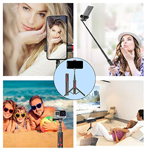 Babacom Perche Selfie Bluetooth Trépied 3 en 1 Bâton de Selfie pour Vidéo Live,Leçon en Ligne avec Télécommande pour Focalisation et Charger Caméra,Monopode pour Iphone,Samsung,Huawei,Gopro etc