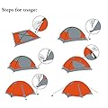 Ezyoutdoor Waterproof, Durable Tear Resistant, 3-Person Camping/Traveling Family Tent with Compression Bag