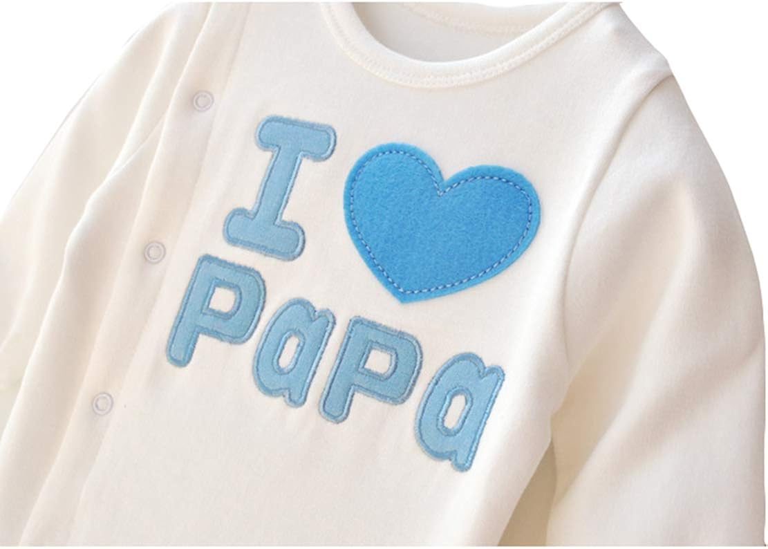 Baby Strampler Junge I Love Mama Papa Kinder Schlafanzug Overall Einteiler Baumwolle Madchen Jumpsuit Schlafstrampler Langarm Herbst 3 12 Monate Bodys Einteiler Jungen 0 24 Monate