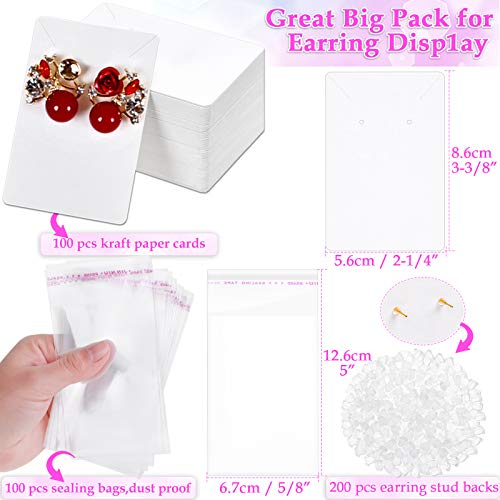 Cruzix Earring Packaging Cards Display for Jewelry, 100 Pcs Earring