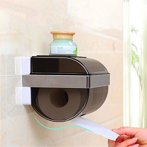 Toilet Paper Box, Gaoyu Powerful Vacuum Suction Cup Waterproof Dustproof Wall-Mounted Toilet Paper Holder WC Roll Tissue Box, Mobile Phone Sucker Shelves Storage Holder