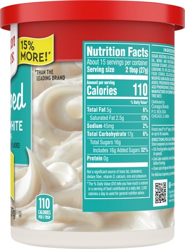 DUNCAN HINES WHIPPED FLUFFY WHITE FLAVORED FROSTING, 14 OZ.