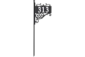 Whitehall Products 11244 Nite Bright Acanthus Reflective Post Sign Address Plaque, Black/White