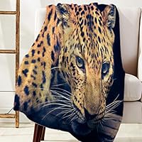 DaringOne Comfy Plush Fleece Throw Blanket 40x50 inch Animal Theme Soft Coach Blanket Lightweight Stadium Blanket Wild Tiger Leopard