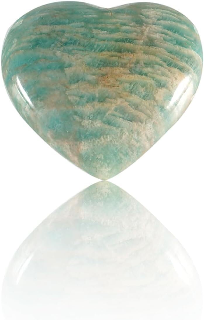 Healing Crystal 1Pcs Natural Quartz Amazonite Crystal Heart Shape Rough Stone for Decoration