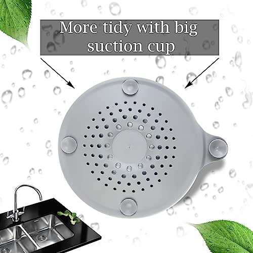 Bathroom Sink Strainer - Bathtub Drain Cover - Plastic Hair Stopper For Shower Drain - Silicone Hair Catcher Shower Drain - Anti-clog Sink Hair Catcher Shower Accessories With Suction Cups - Pack 2pcs