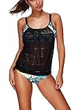 Urban Virgin Women Bandage Pinup Two Pieces Bikini Push Up Tankini With Triangel Brief