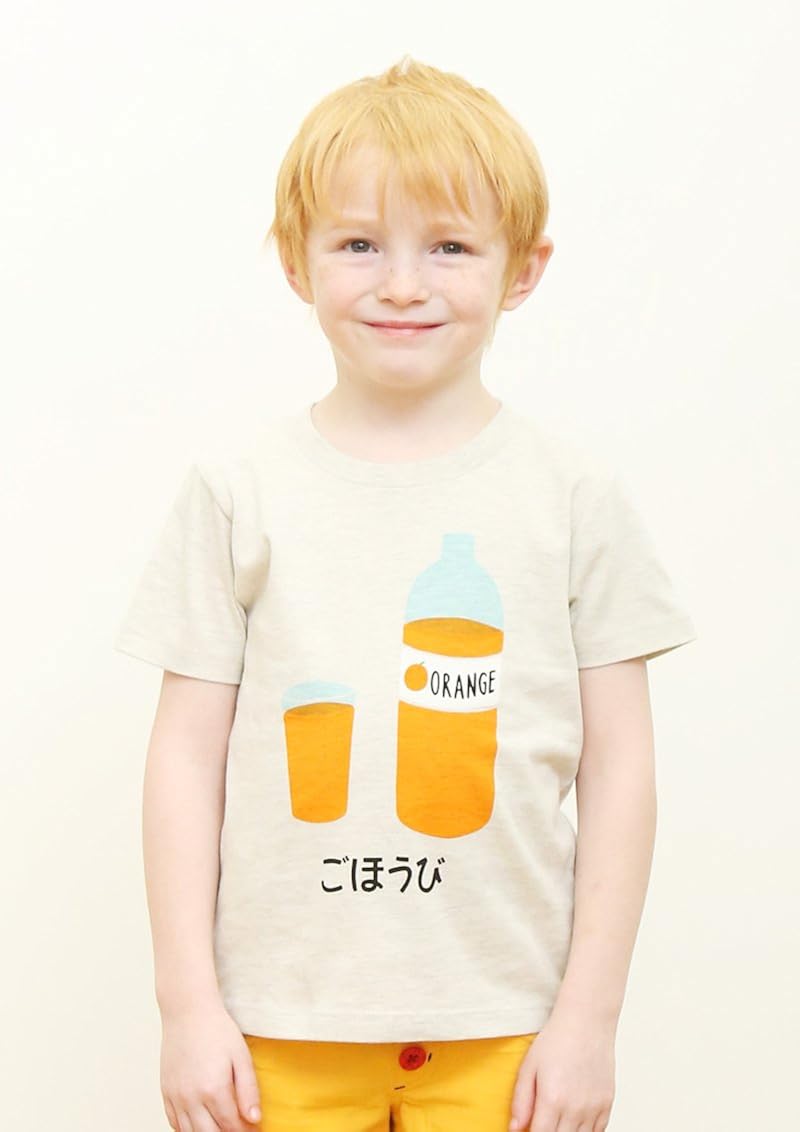 グラニフ Graniph キッズｔシャツ ゴホウビオレンジ ヘザーナチュラル 130 Tシャツ カットソー 通販 Amazon
