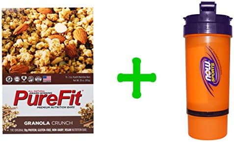 Pure Fit Bars, Premium Nutrition Bars, Oatmeal Cinnamon, 15 Bars, 2 oz (57 g) Each,Now Foods, 3 in 1 Sports Shaker Bottle, 25 oz